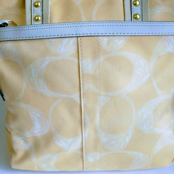 COACH Monogram Yellow Handbag - Picture 7 of 14